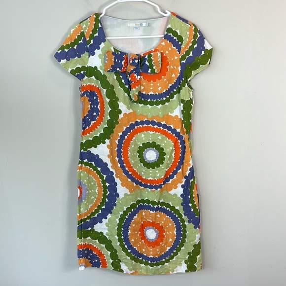 Boden colorful geometric design 70’s style boho mini dress women size 6 - Picture 1 of 6